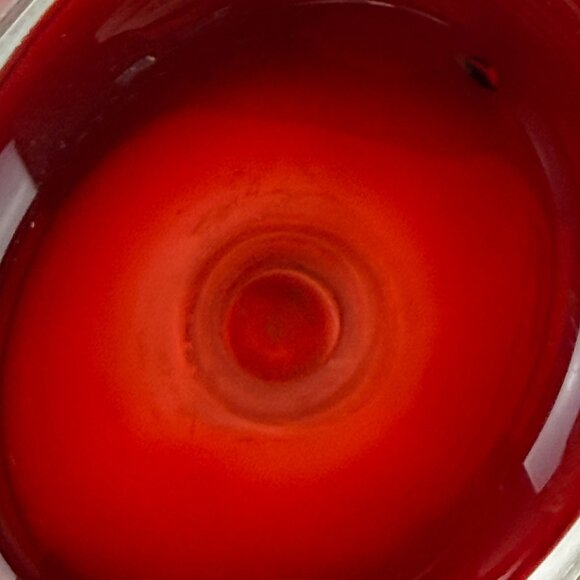 Vintage Aseda Glasbruk Red & Clear Art Glass Vase With Controlled Bubbles - Picture 9 of 10